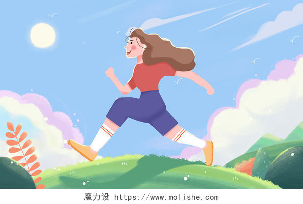 健康跑步 跑步人物 阳光健康锻炼 JPG素材跑步小人元素